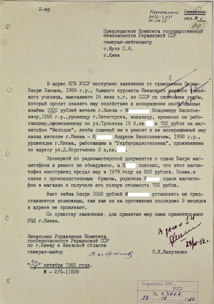 How the KGB helped the Syrian to repay the debts - Ukrainian SSR, 1982, Kiev, Syrians, Duty, The KGB
