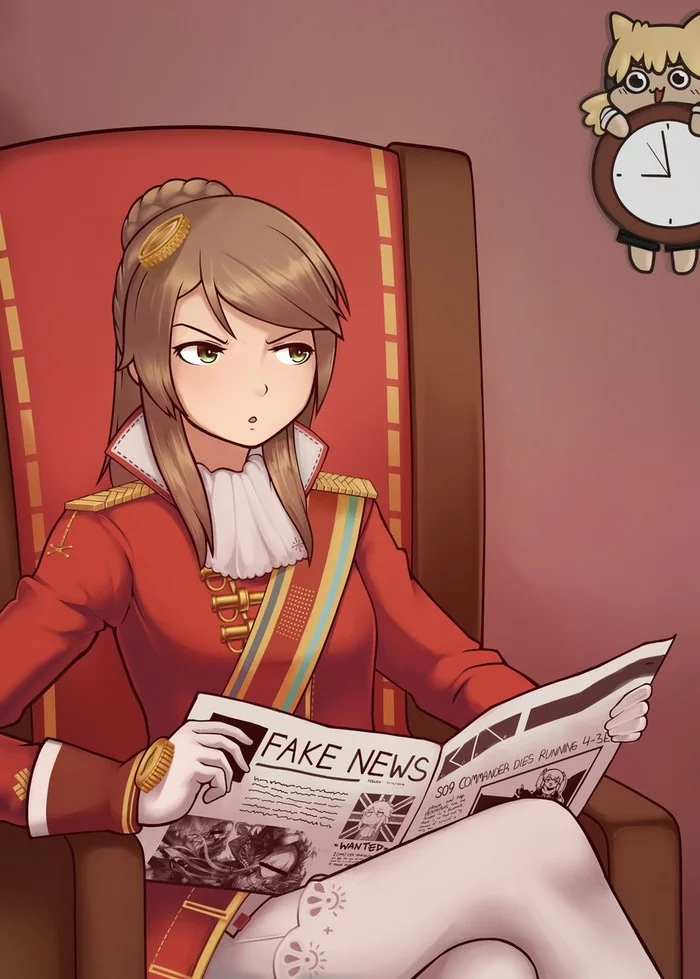 Don't read Soviet newspapers before lunch! - Anime, Anime art, Girls frontline, Lee-enfield