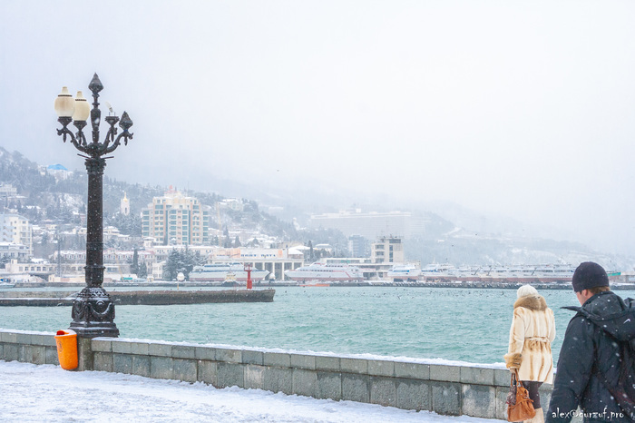 Зима в Ялте Ялта, Крым, Зима, Пейзаж, Снег, Длиннопост