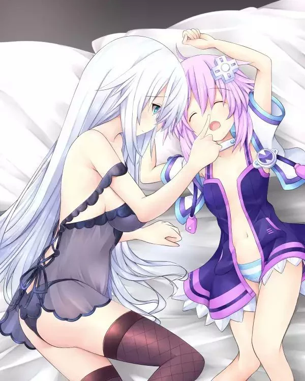 Oh... - NSFW, Hyperdimension neptunia, Noire (Black Heart), Neptune, Anime art, Anime, Pantsu