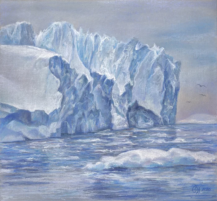 North of Greenland - My, Images, Winter, Landscape, Nature, Drawing, Hobby, Creation, Art