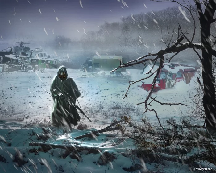 Ruwartzone -5- - My, Stalker, Game art, Stalker 2: Heart of Chernobyl, Art, Concept Art, Winter, Snow