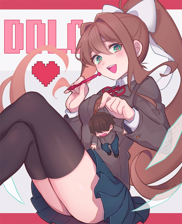 Monika has the control Doki Doki Literature Club, Monika, Anime Art, Визуальная новелла