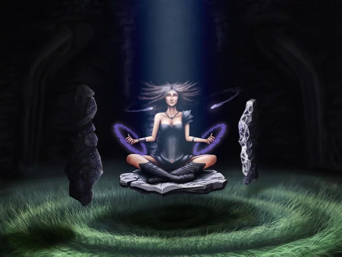 Meditation - My, Art, Digital drawing, Magic, Graphics tablet