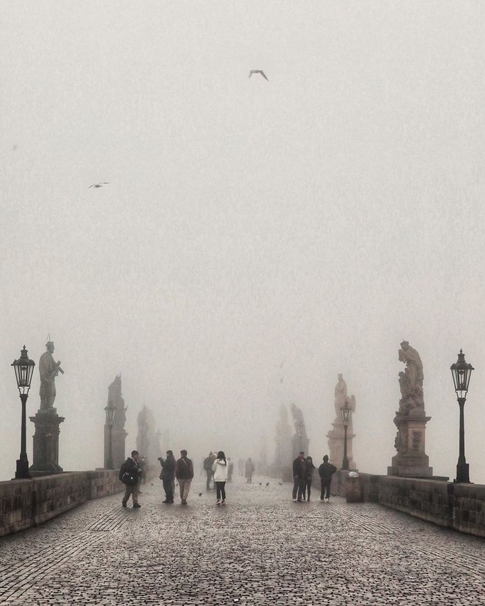 Туман на Карловом мосту Прага, Чехия, Европа, Карлов мост, Туман, Фотография