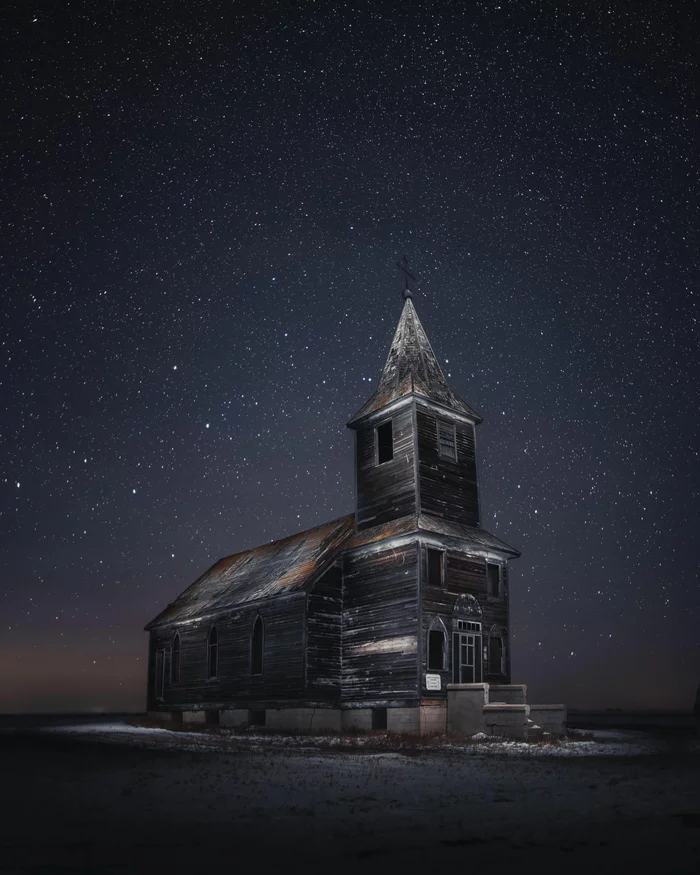 Abandoned church in Canada - Church, Canada, Cast, The photo, Night shooting