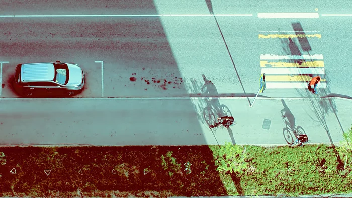 Shot - My, Road, The photo, Shadow, A bike, Shot, A game of shadows, Otherworldly, Nikon