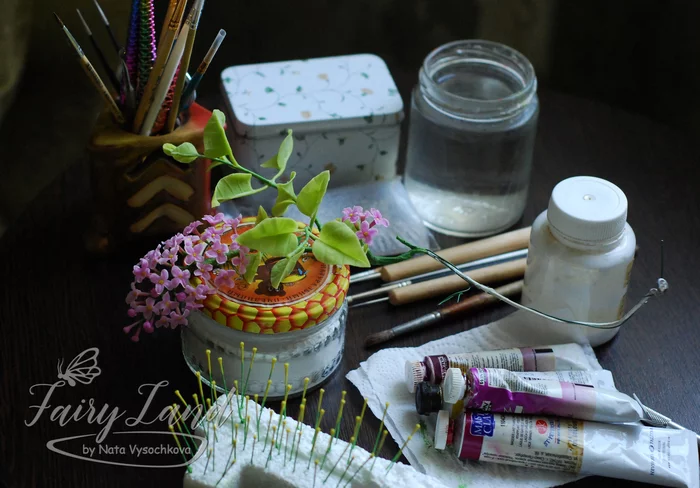 Polymer clay panel. Work process (part 1) - My, Longpost, Polymer clay, With your own hands, Needlework with process, Handmade, Flowers, Lilac, Cold porcelain