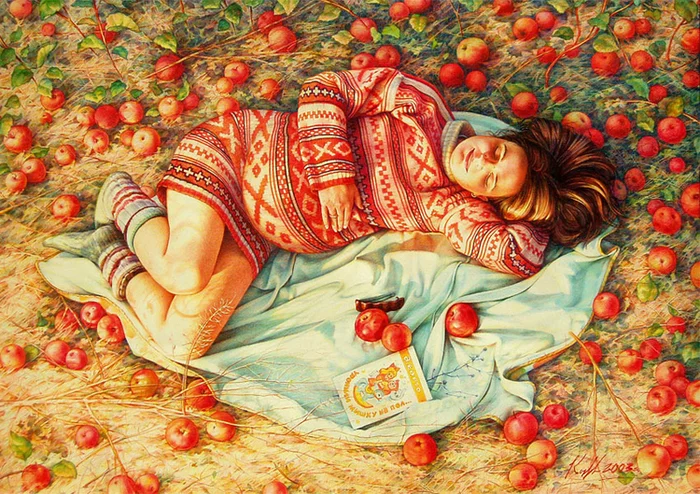 Indian summer - Art, Pregnancy, Indian summer, Apples, Good mood, Heat, Pullover, Love