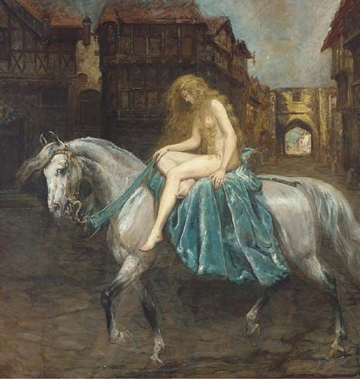 Lady Godiva - NSFW, My, Story, Love, Painting, Middle Ages, Longpost, Lady Godiva