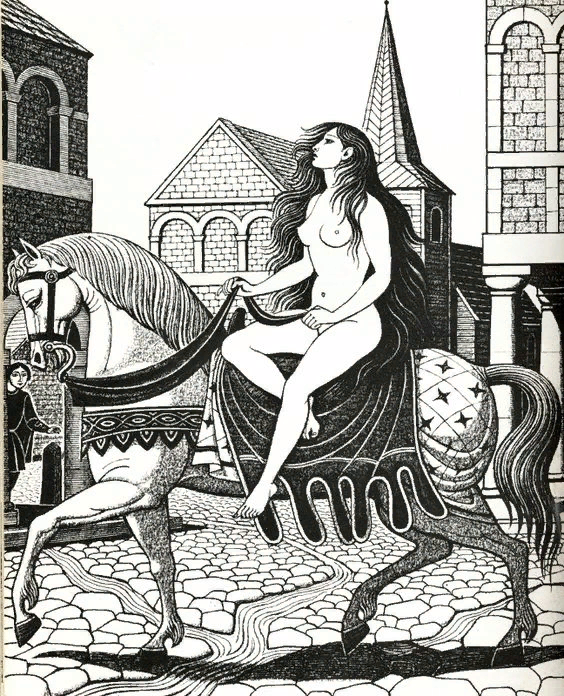 Lady Godiva - NSFW, My, Story, Love, Painting, Middle Ages, Longpost, Lady Godiva