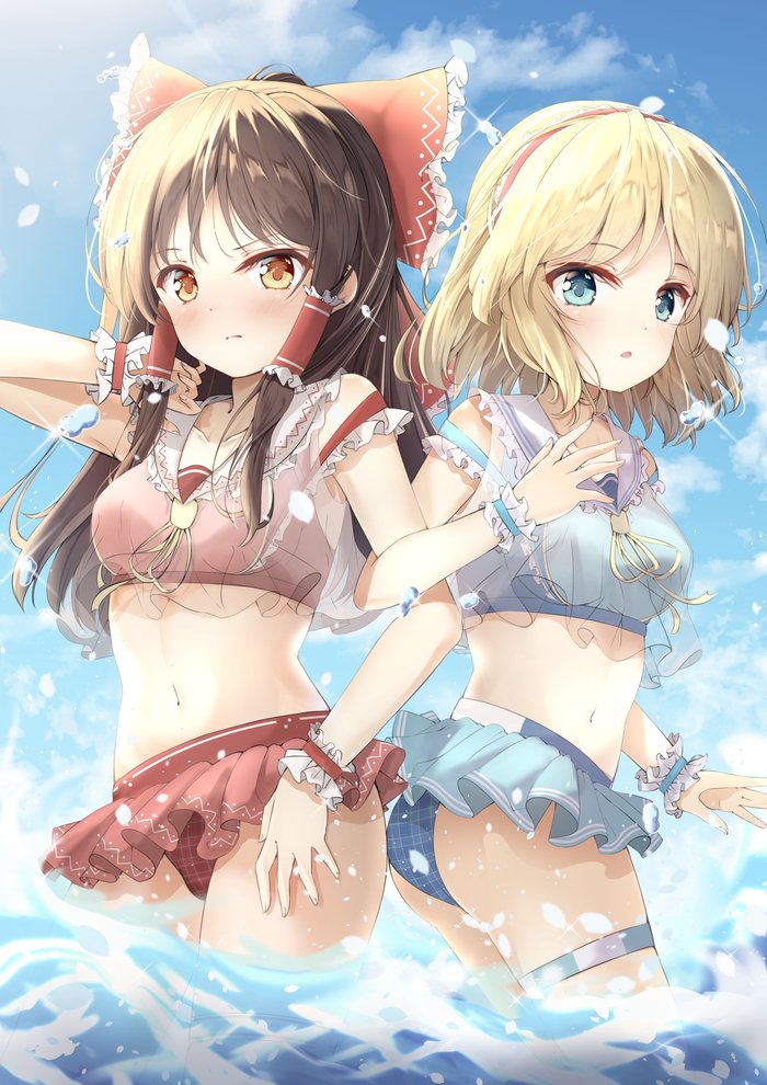 Alice & Reimu Touhou, Alice Margatroid, Hakurei Reimu, Anime Art, , Loli ta1582