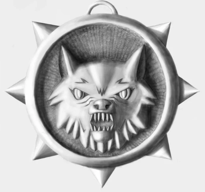 Wolf workshop medallion. Idea, sketch, embodiment in metal - My, Witcher, Needlework without process, Wolf, Medallion, Sketch, Longpost