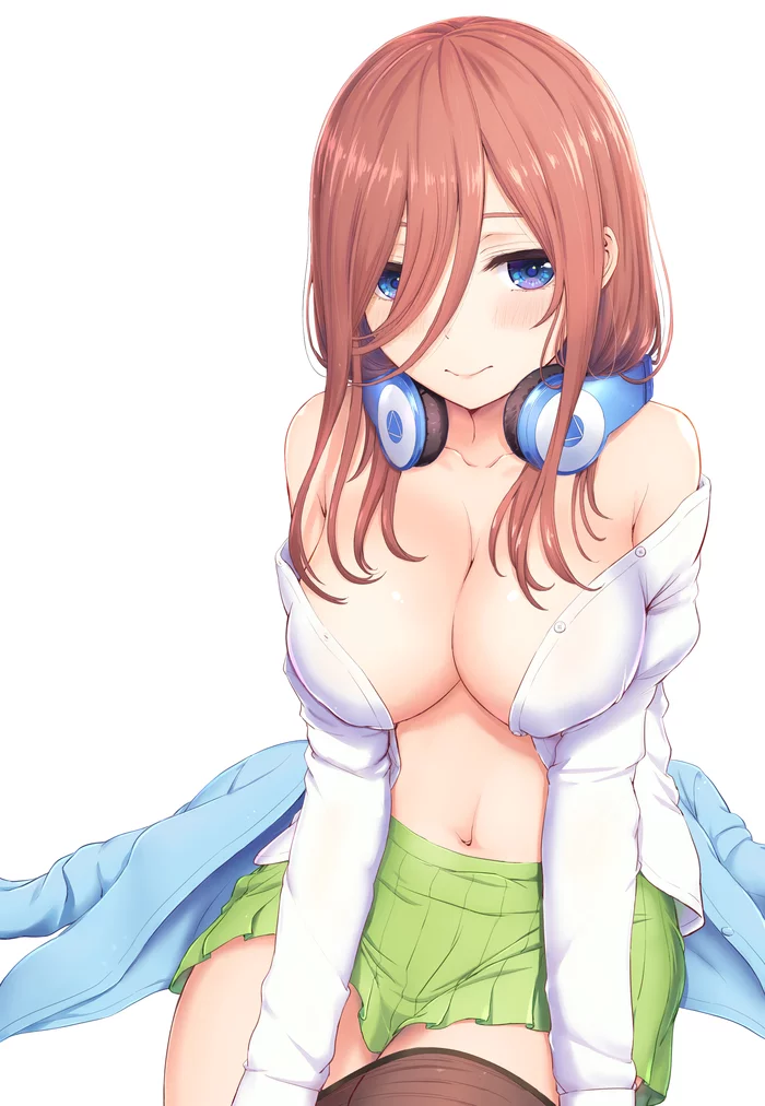 Nakano Miku - NSFW, Anime art, Anime, Gotoubun no hanayome, Breast, Underwear, Longpost, Pantsu, Nakano miku