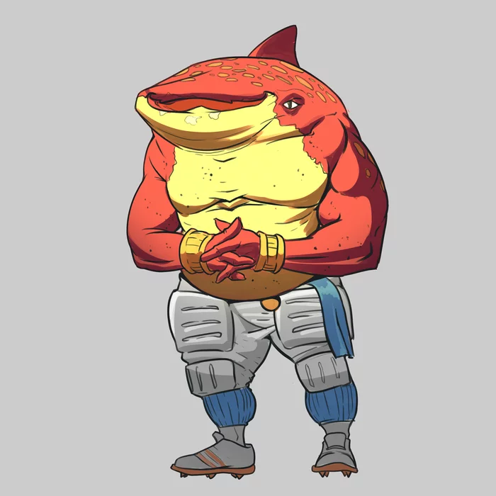 Big Slammu from 'Street Sharks'. Fan art - My, Street Sharks, Drawing, Artist, Digital drawing