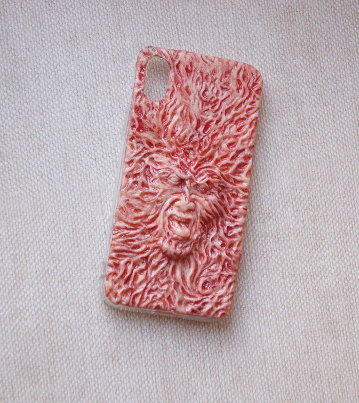 Freddy phone case - My, Polymer clay, Handmade, Case for phone, Freddy Krueger, Decor, Horror, Bloody, Longpost