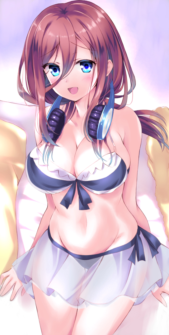 Miku - NSFW, Anime art, Anime, Nakano miku, Gotoubun no hanayome, Breast, Swimsuit, Neckline, Longpost