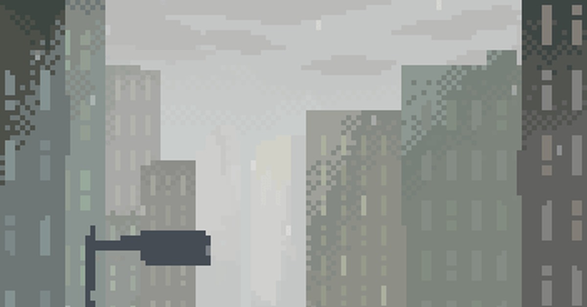 Rain in the City - Моё, Дождь, Пиксель, Pixel Art, Pixelgif, Анимация, Рисунок, Арт, Гифка