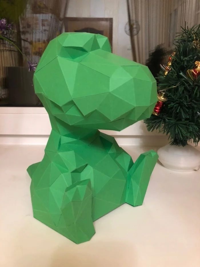 Post #7218027 - My, Papercraft, Paper products, Longpost, Polygonal shapes, Dinosaurs