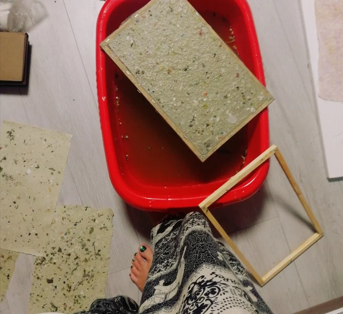 Recycling waste paper into new paper - My, Paper, With your own hands, Longpost, Needlework with process