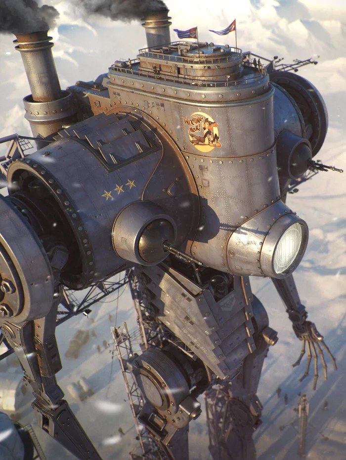 Arctic giant - Art, Giants, Fur, Mechanism, 3D modeling, OBHR, Steampunk, Alessandro Baldasseroni