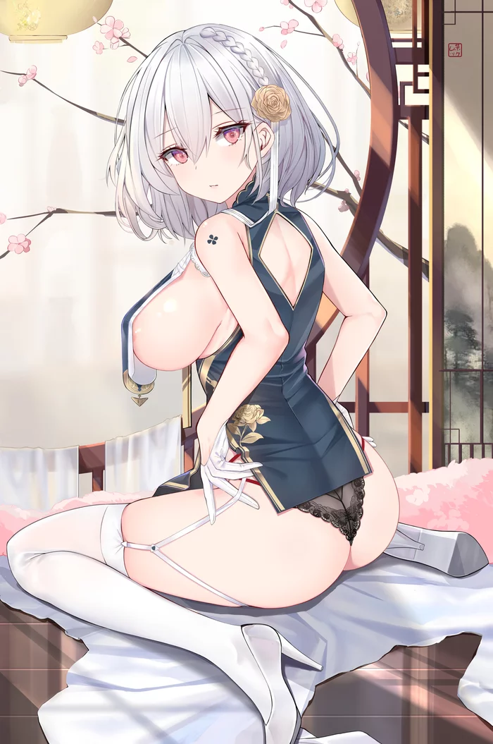 Sirius - NSFW, Anime, Anime art, Azur lane, Sirius, Booty, Pantsu, Breast