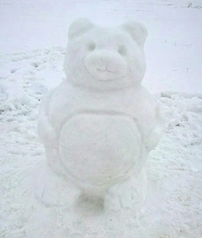 When it snows and you have a day off - My, Snow, Winter, The Bears, snowman