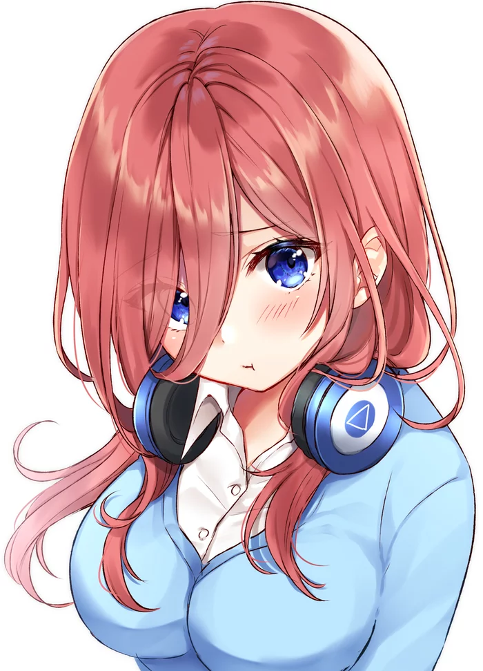 Nakano Miku - Anime Art, Аниме, Gotoubun No Hanayome, Nakano Miku, Fuutarou Uesugi, Длиннопост