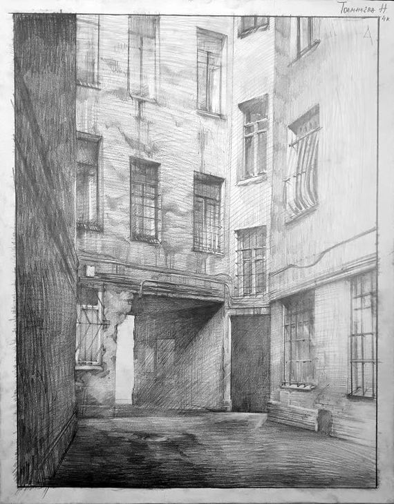 My exteriors - My, Drawing, Pencil drawing, Academy of Arts, I'm an artist - that's how I see it, Longpost