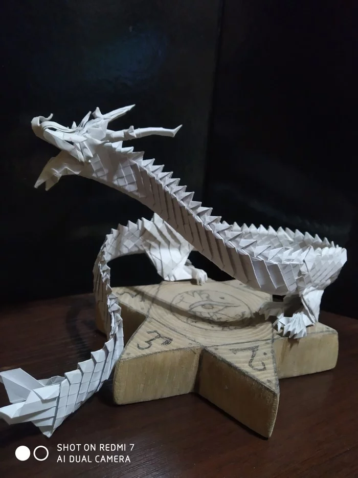 The first damn thing is lumpy... - My, Origami, The Dragon, Longpost