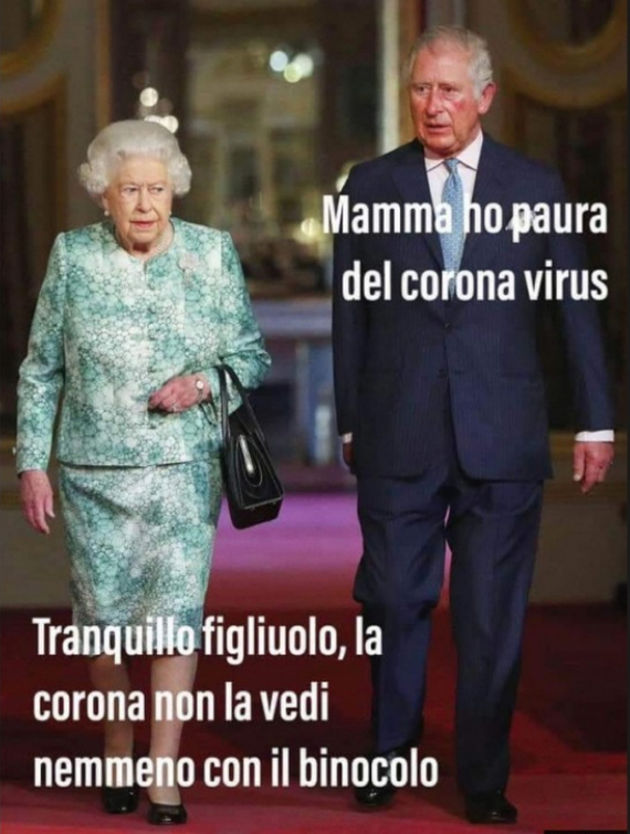 You shouldn't be afraid - , Prince Charles, Images, Picture with text, Coronavirus, Translation, Queen Elizabeth II