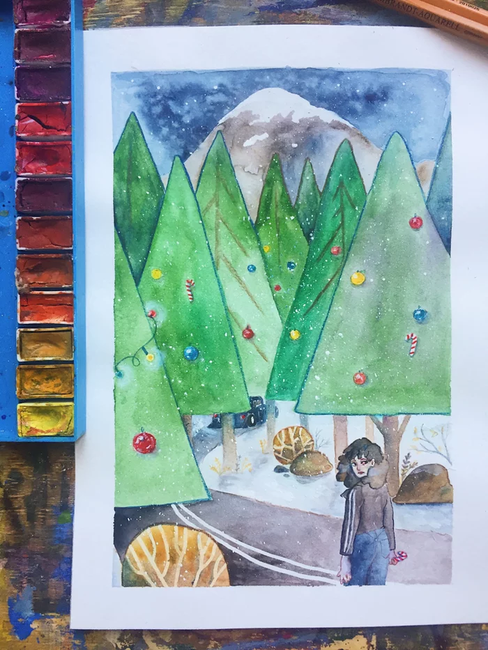 NOS4A2 - My, Watercolor, Watercolor pencils, Gouache, Nos4a2, Christmas Land - Nos4a2, Illustrations