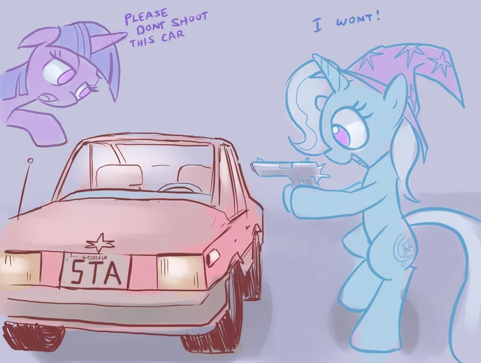 Signaling - My little pony, Crossover, Gta, Twilight sparkle, Trixie, Crossover