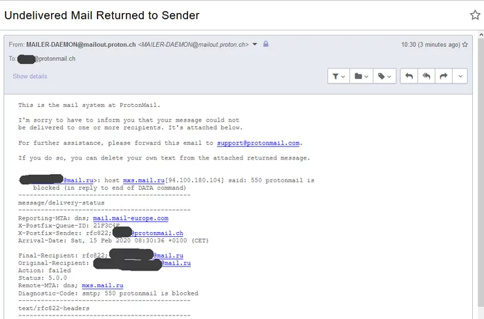 Mail ru blocks incoming mail from ProtonMail - My, Protonmail, Proton, Mail ru, Roskomnadzor, Blocking, 1984