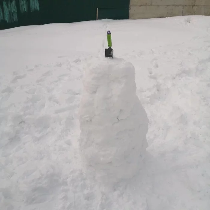 Hooray! Finally I made a snowman!! - My, Adler, Giant, snowman, Longpost, Moai