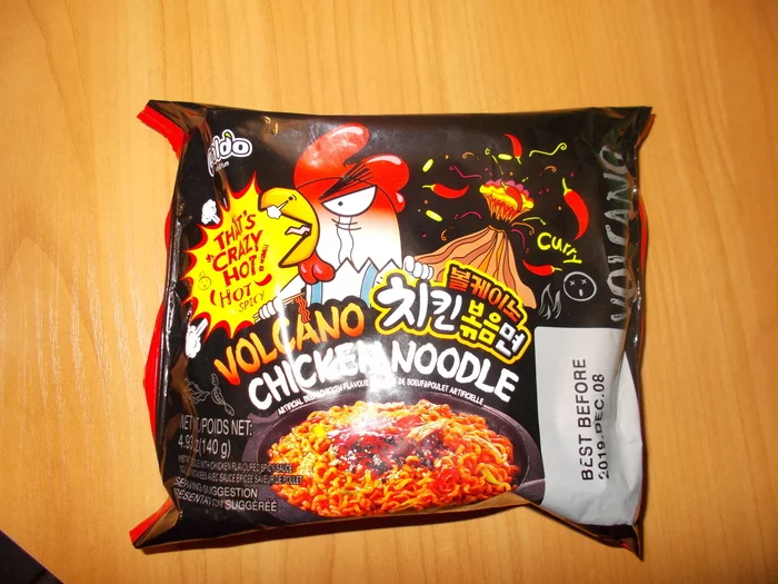 Impressions of Korean chicken noodle volcano noodles - My, Spicy, Korean food