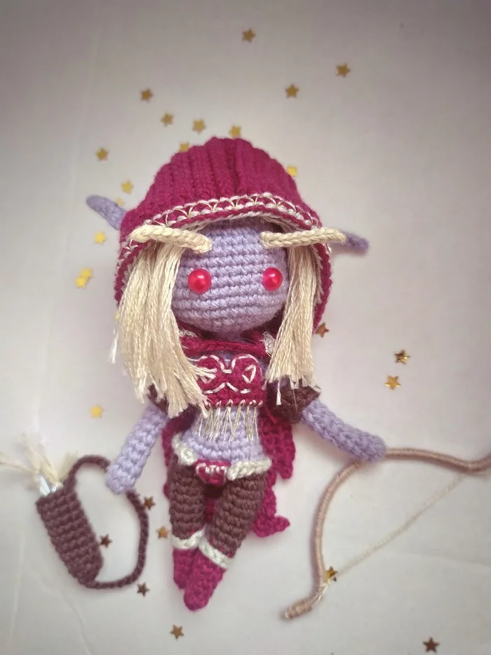 Mini-Azeroth: Sylvanas - Warcraft, World of warcraft, Sylvanas Windrunner, Blizzard, Amigurumi, Knitted toys, Longpost