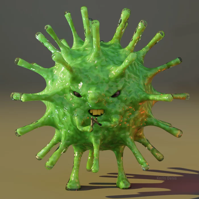 Coronavirus - My, Art, 3D, Blender, Coronavirus, Characters (edit), Concept