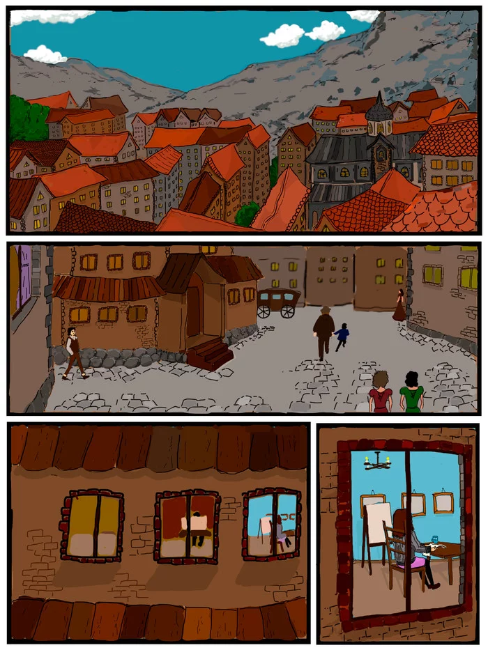 Sunflower paints. Part 1 - My, Author's comic, Drawing, Story, Longpost