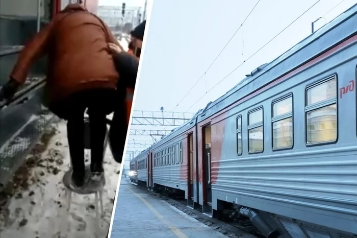 Russian Railways was fined for the fact that in Kushva pensioners climbed into the train with the help of a chair - Society, Russian Railways, Rospotrebnadzor, Fine, Пассажиры, Retirees, Znakcom, Kushwa, Video, Longpost