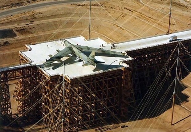 Unusual parking place - , Aviation, Military aviation, Nuclear weapon, Engineering structures, Constructions, Amy, Boeing B-52 bomber