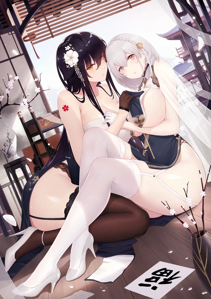 Azuma & Sirius - NSFW, Azur Lane, Azuma, Sirius, Sugoi Dekai, Anime Art, Аниме, Арт