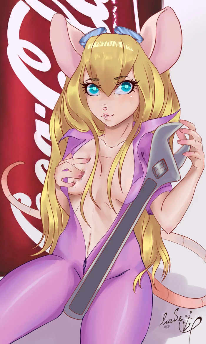 Гаечка^^ - NSFW, Арт, Эротика, Рисованная эротика, Gadget Hackwrench, Чип и Дейл, Furotica, Yagaya_agia, Длиннопост