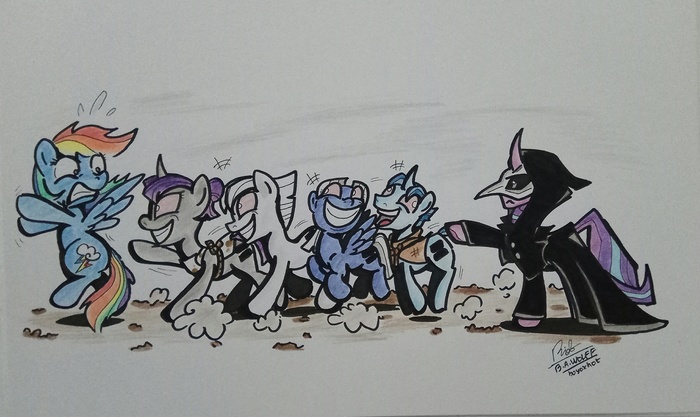 , ,  ! My Little Pony, Ponyart, Starlight Glimmer, Rainbow Dash, Sugar Belle, Double Diamond, Night Glider