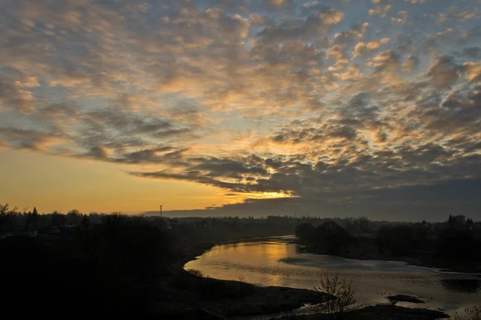 Dawn morning over the river - My, dawn, Clouds, Morning, Landscape, beauty, Nature, The photo, River