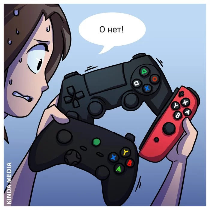 Briefly about controllers - My, Computer games, Comics, Vital, Art, Kinda Media, Consoles