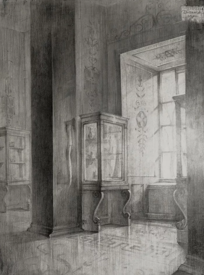 My Hermitage interiors - My, Drawing, Pencil drawing, Hermitage, Longpost