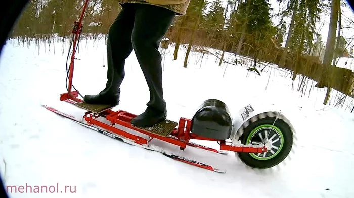 Electric snow scooter 2 - My, Snowcat, Snowboard, Skis, Electric snowmobile, Electric transport, Video