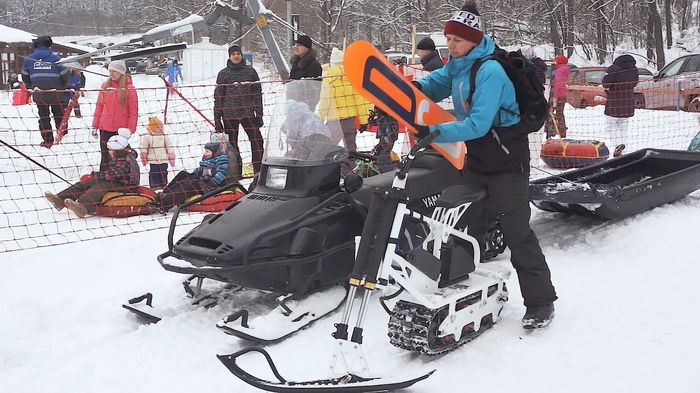 Снегоход для горнолыжного комплекса_ч2 Снегоход, Вездеход, Сноубайк, Сноускутер, Мотособака, Мотобуксировщик, Длиннопост, Видео