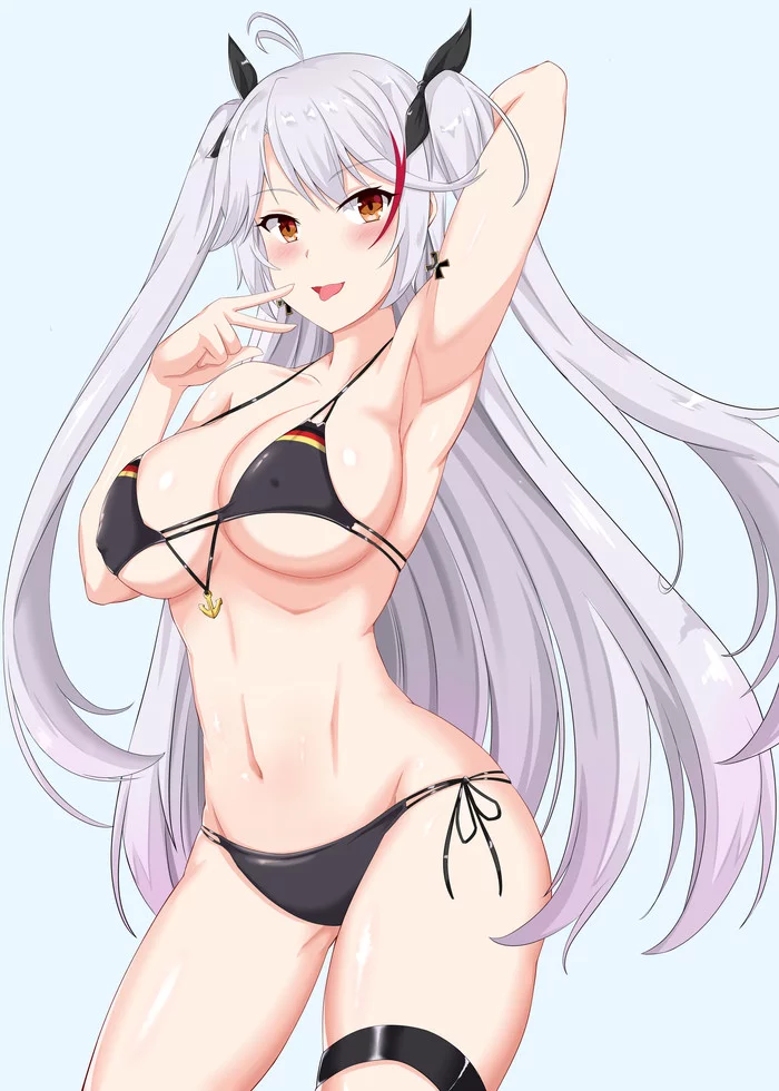 Prinz Eugen - NSFW, Аниме, Anime Art, Azur Lane, Prinz Eugen, Купальник, Грудь, Sugoi Dekai, Не аниме